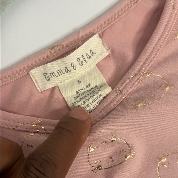 Adorable Pink Kids Dress with Gold Accents - Picture 2 of 7